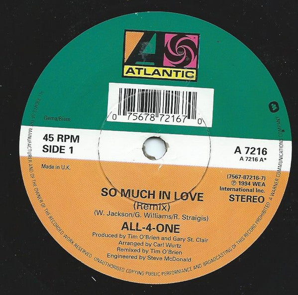 All-4-One : So Much In Love (7", Single)
