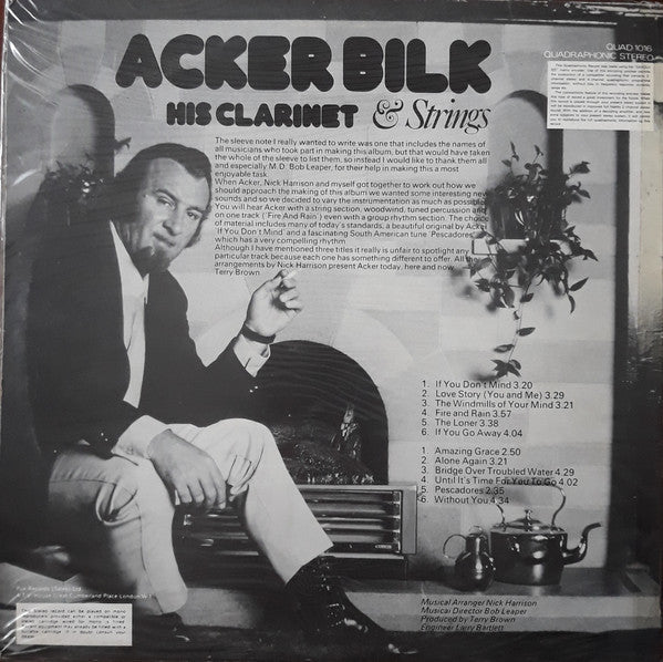 Acker Bilk : His Clarinet & Strings (LP, Quad, PYE)