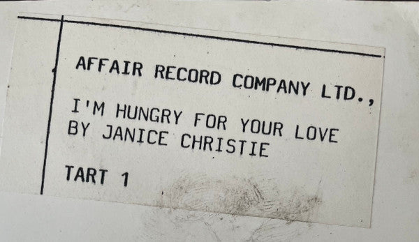 Janice Christie : I'm Hungry For Your Love (12", W/Lbl)