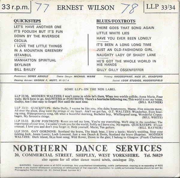 Ernest "Slim" Wilson : There Goes That Song Again (7", EP)