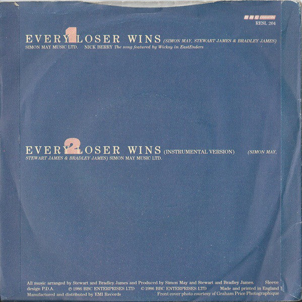 Nick Berry : Every Loser Wins (7", Single, Bla)