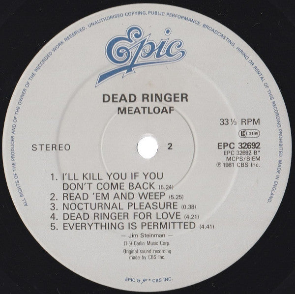 Meat Loaf : Dead Ringer (LP, Album, RE)