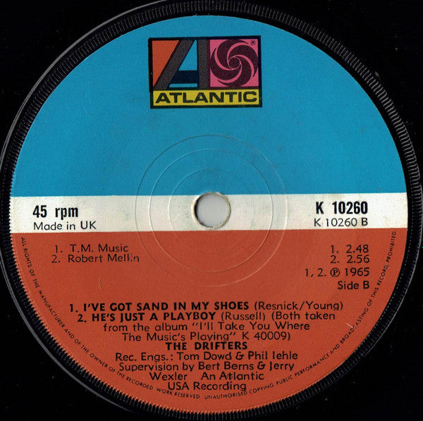 The Drifters : I'll Take You Home / I've Got Sand In My Shoes / He's Just A Playboy (7")