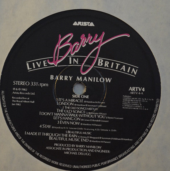 Barry Manilow : Barry Live In Britain (LP, Album)