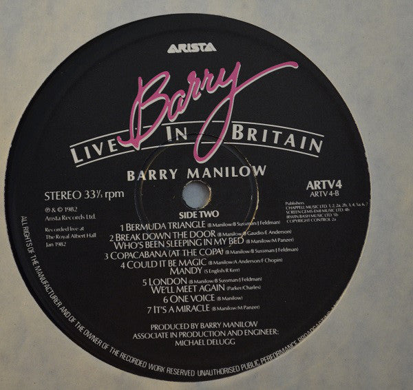 Barry Manilow : Barry Live In Britain (LP, Album)