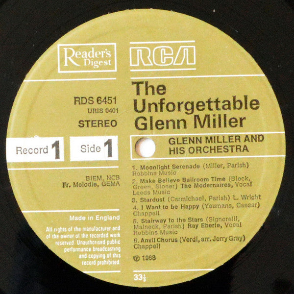 Glenn Miller And His Orchestra : The Unforgettable Glenn Miller (72 Of His Greatest Original Recordings) (6xLP, Comp, Col + Box, RE)