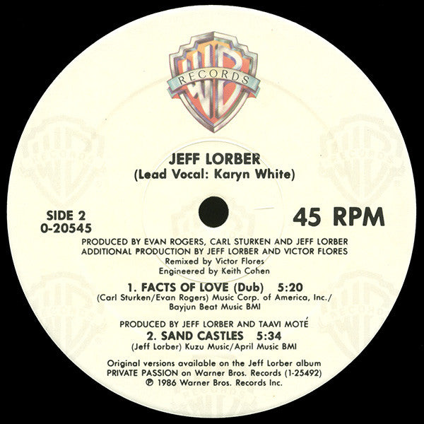 Jeff Lorber Featuring Karyn White : Facts Of Love (12", Spe)