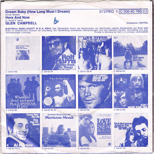 Glen Campbell : Dream Baby (7", Single)