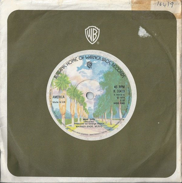 America (2) : Mad Dog (7", Single, Sol)