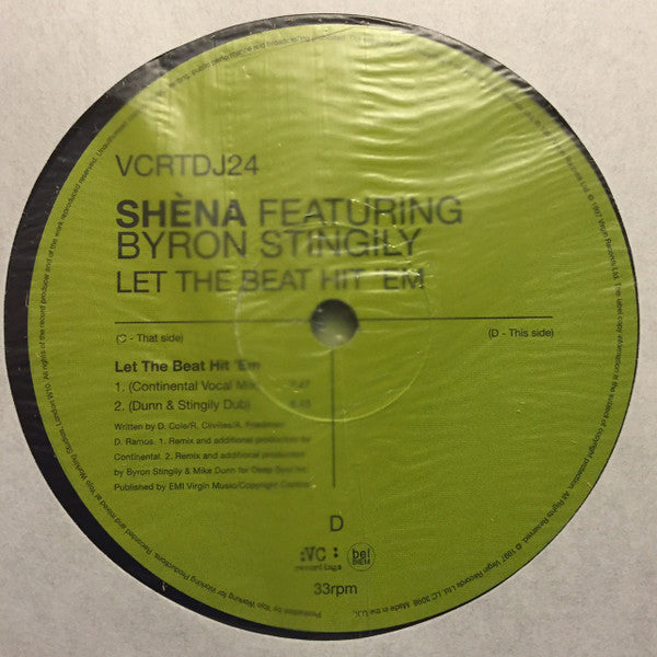 Shèna* Featuring Byron Stingily : Let The Beat Hit 'Em (2x12", Promo)