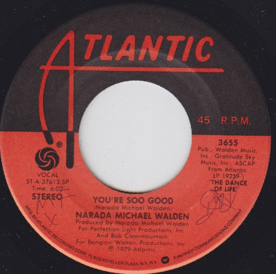 Narada Michael Walden : Tonight I'm Alright (7")