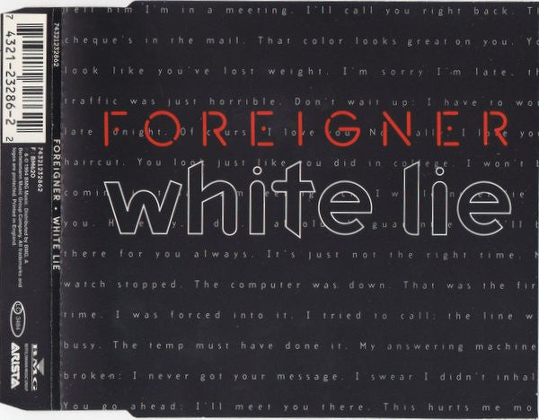 Foreigner : White Lie (CD, Single)