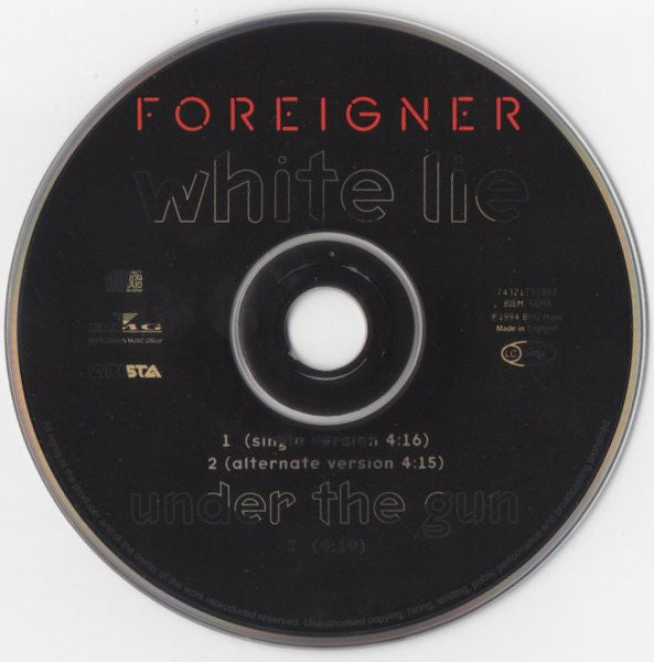 Foreigner : White Lie (CD, Single)