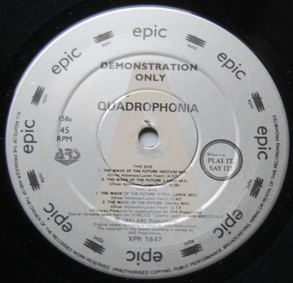 Quadrophonia : The Wave Of The Future (12", Single, Promo)