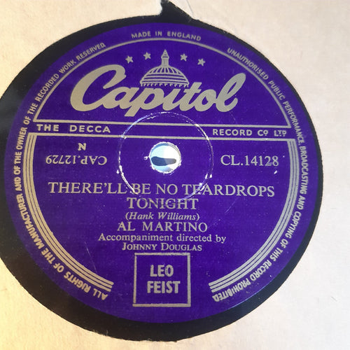 Al Martino : Wanted / There'll Be No Teardrops Tonight (Shellac, 10")