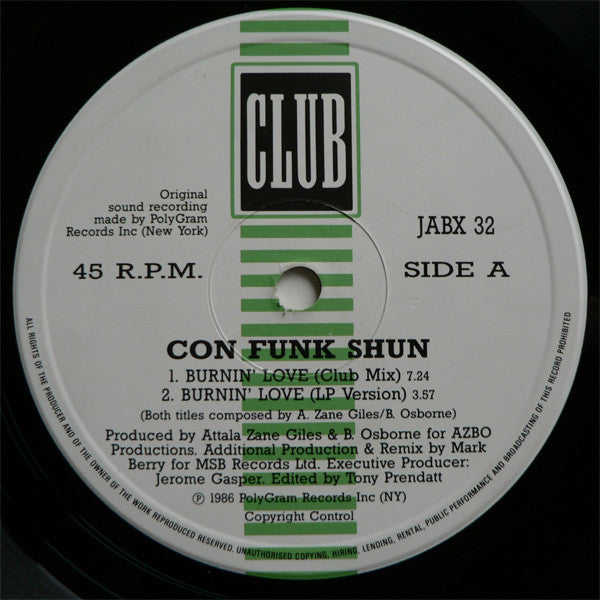 Con Funk Shun : Burnin' Love (12")