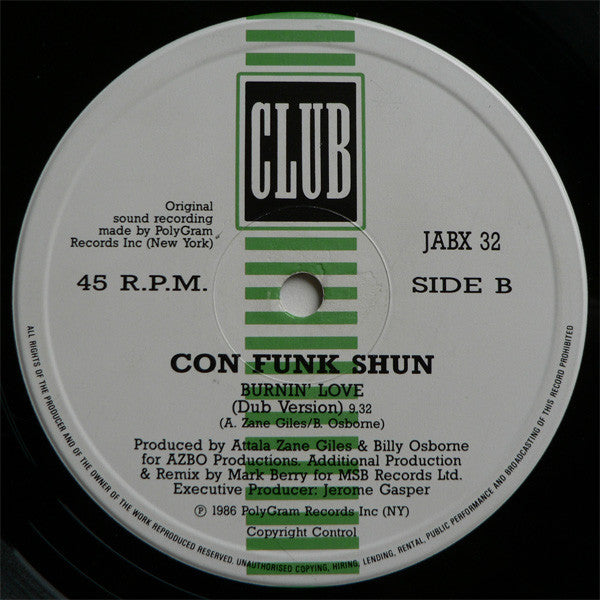 Con Funk Shun : Burnin' Love (12")