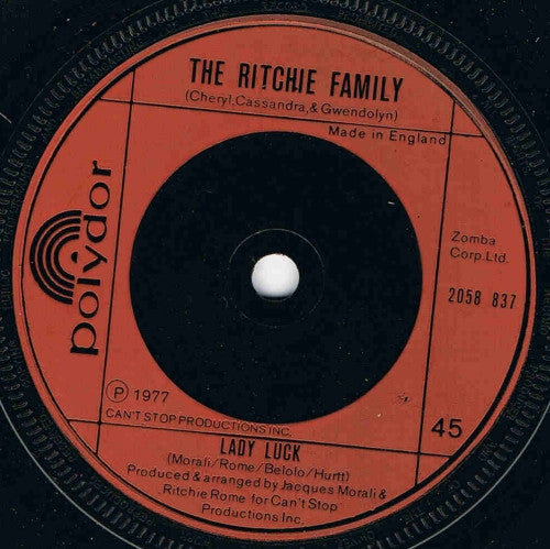 The Ritchie Family : Life Is Music (7", Single)