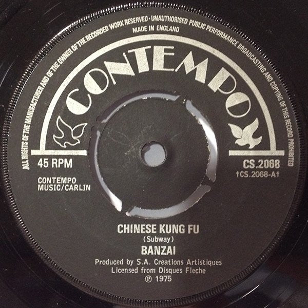 Banzaii : Chinese Kung Fu (7", Single, Pus)