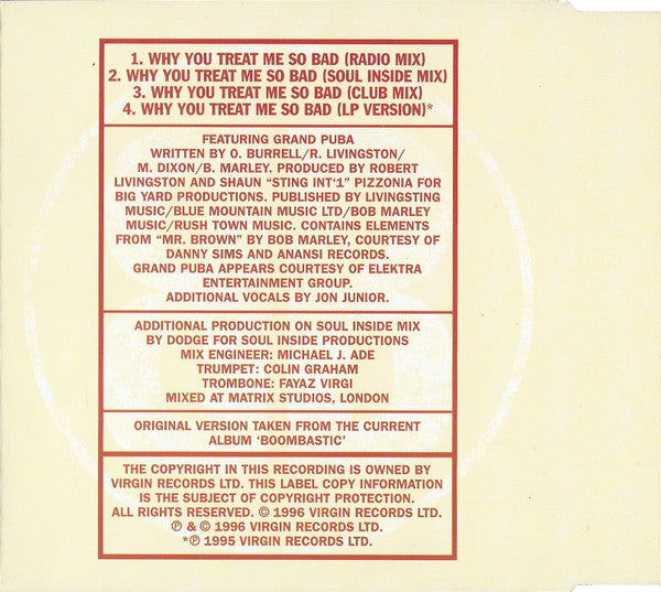 Shaggy Featuring Grand Puba : Why You Treat Me So Bad (CD, Single)