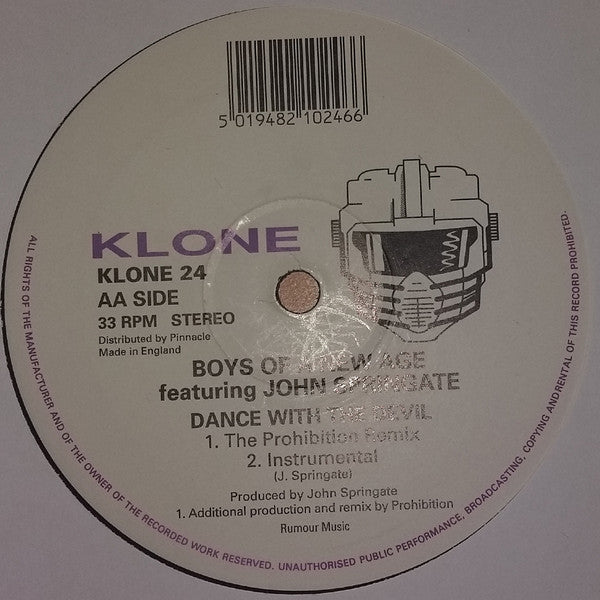 Boys Of A New Age Featuring  John Springate : Dance With The Devil (12")