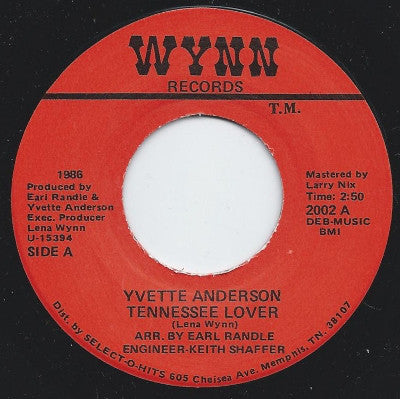Yvette Anderson : Tennessee Lover / Forever In Your Arms (7", Single)