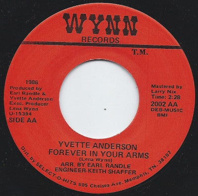 Yvette Anderson : Tennessee Lover / Forever In Your Arms (7", Single)