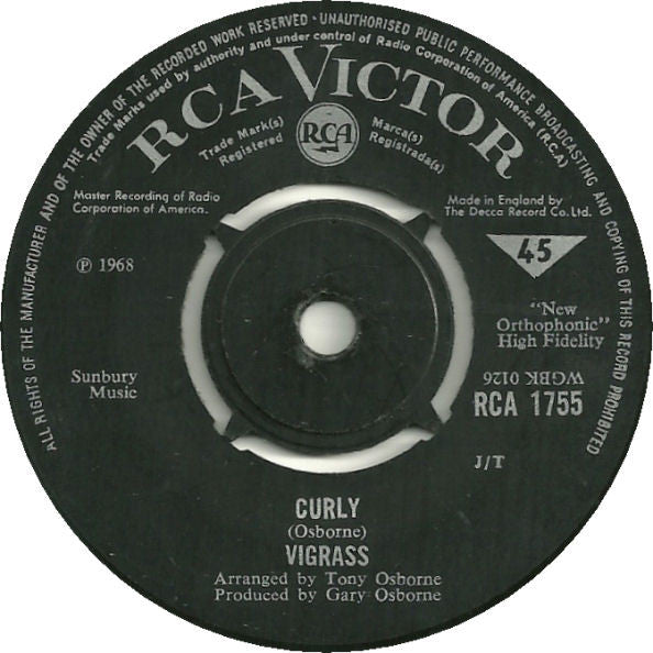 Paul Vigrass : A New Man / Curly (7", Single)