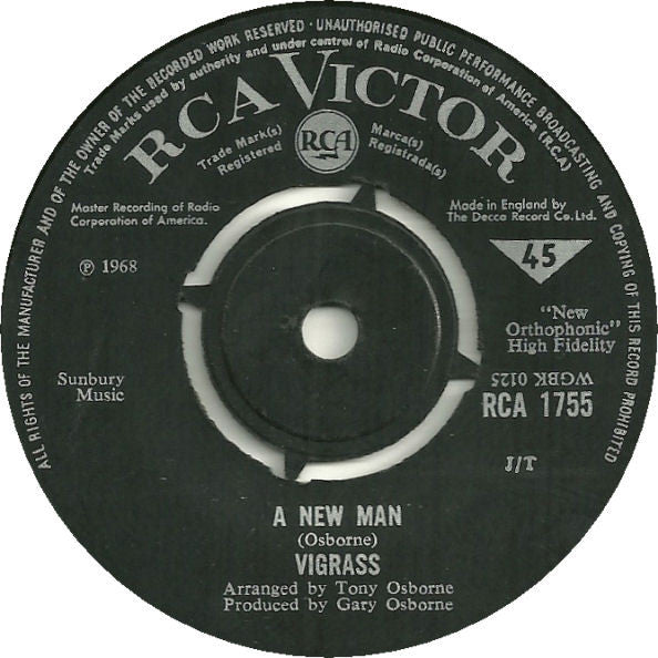 Paul Vigrass : A New Man / Curly (7", Single)
