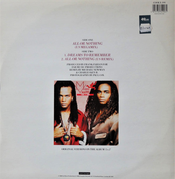 Milli Vanilli : All Or Nothing (12", Maxi)