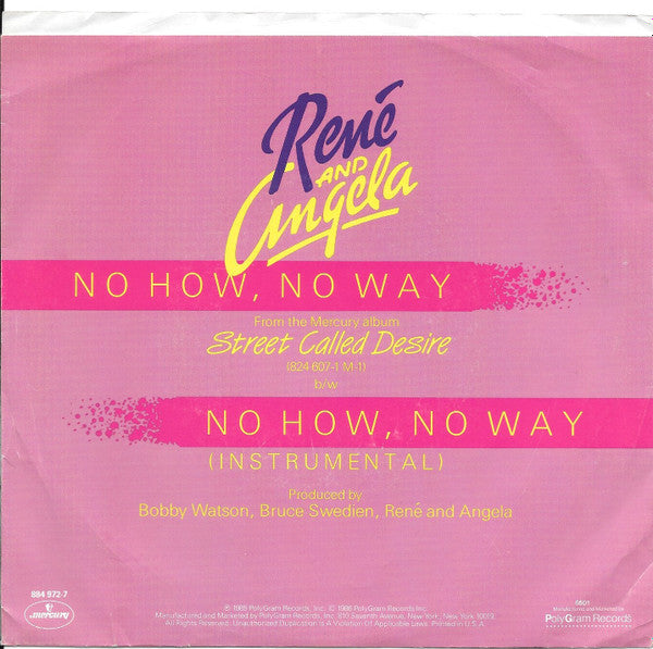 René & Angela : No How - No Way (7", 49 )
