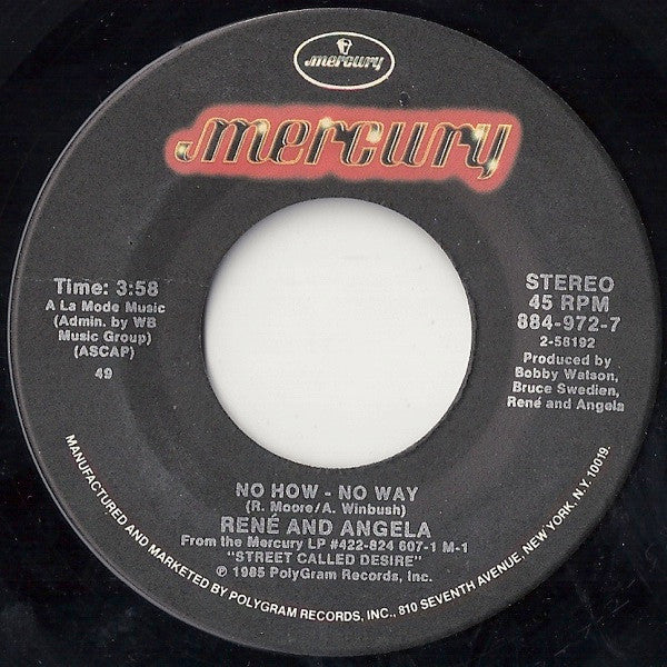 René & Angela : No How - No Way (7", 49 )