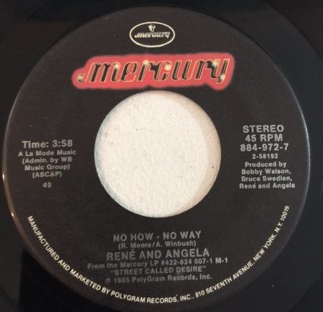 René & Angela : No How - No Way (7", 49 )