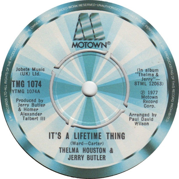 Thelma Houston & Jerry Butler : It's A Lifetime Thing (7", Single)