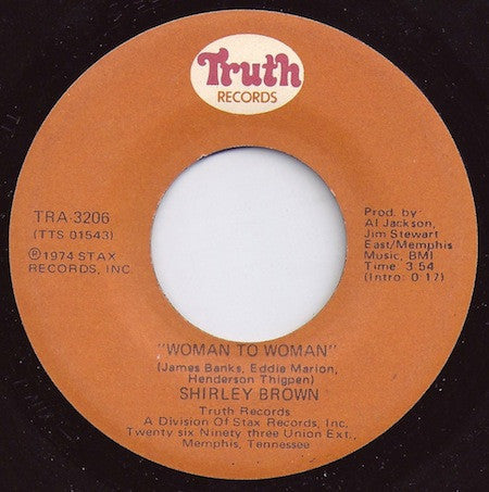 Shirley Brown : Woman To Woman / Yes Sir Brother (7", Single)