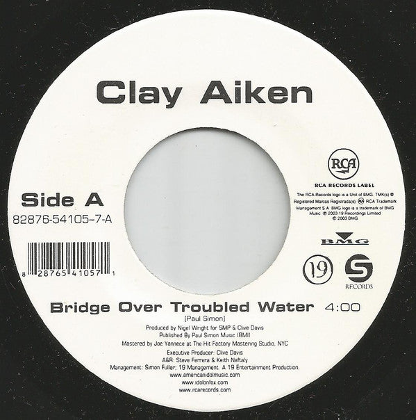 Clay Aiken : Bridge Over Troubled Water / This Is The Night  (7")