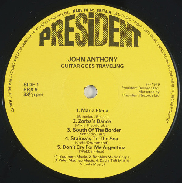 John Anthony (7) : Guitar Goes Travelling (LP, Album)