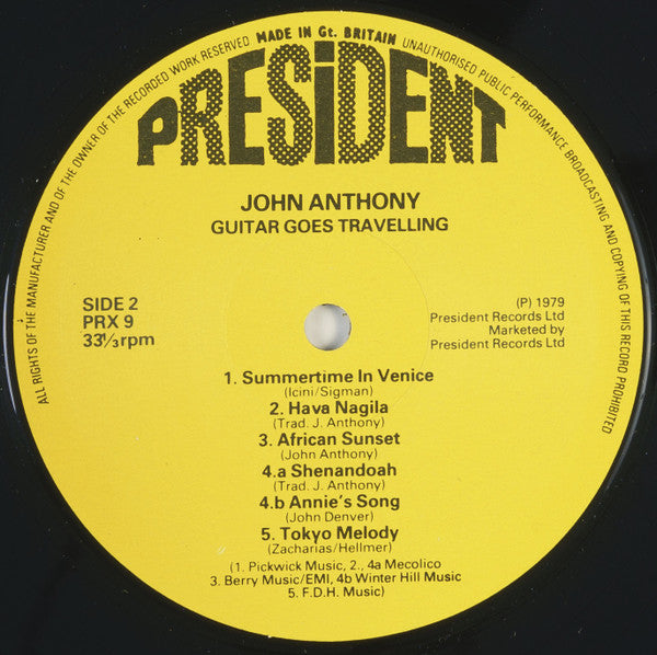 John Anthony (7) : Guitar Goes Travelling (LP, Album)
