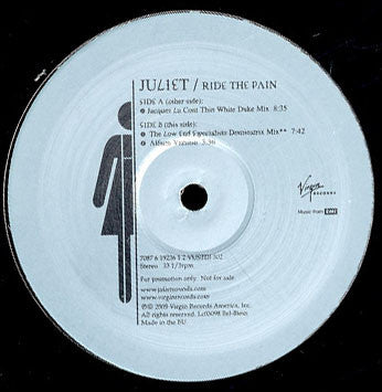 Juliet : Ride The Pain (12", Promo)