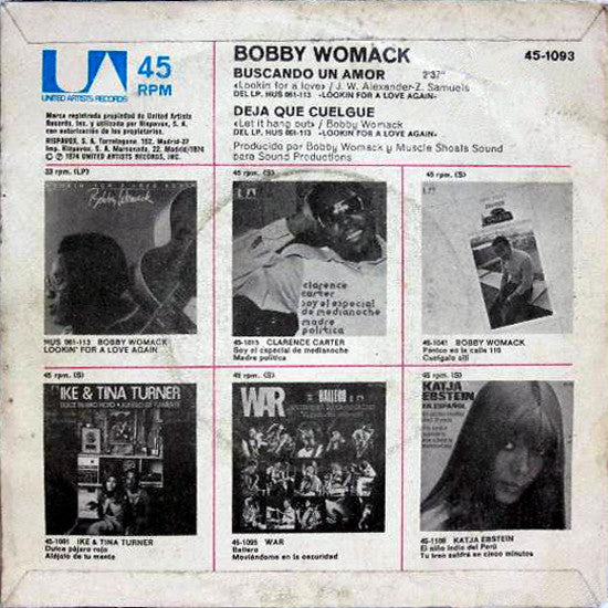 Bobby Womack : Buscando Un Amor (Lookin' For A Love) / Deja Que Cuelgue (Let It Hang Out) (7", Single)