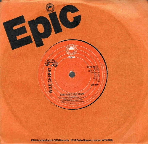 Wild Cherry : Baby Don't You Know (7", Single, Sol)