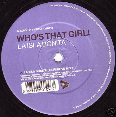 Who's That Girl! : La Isla Bonita (12")