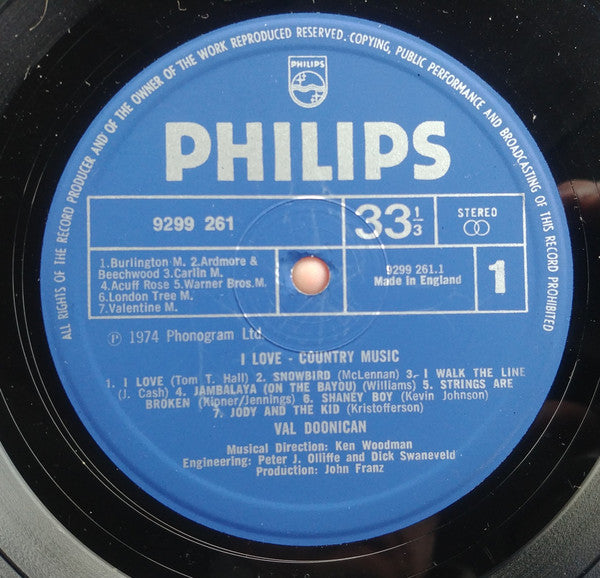 Val Doonican : I Love Country Music (LP, Album)