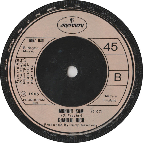 Charlie Rich : A Field Of Yellow Daisies (7", Single)