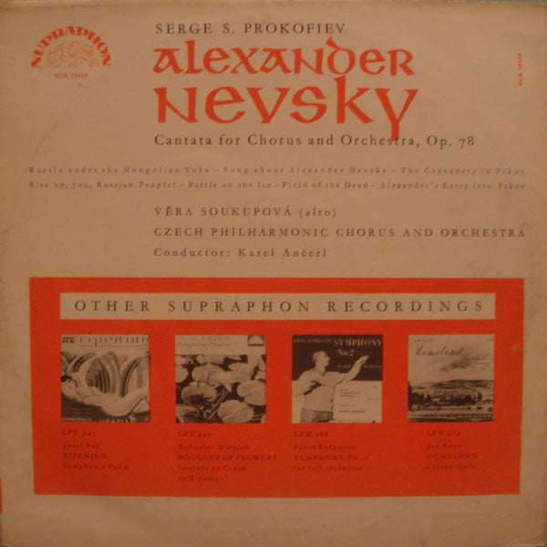 Sergei Prokofiev, Věra Soukupová, Czech Philharmonic Chorus And The Czech Philharmonic Orchestra / Karel Ančerl : Alexander Nevsky (Cantata For Chorus And Orchestra, Op. 78) (LP, Gat)