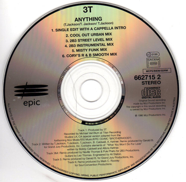 3T : Anything (CD, Single)