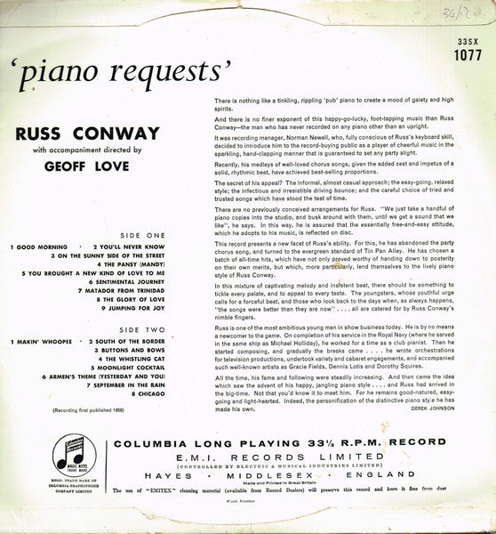 Russ Conway : Piano Requests (LP)