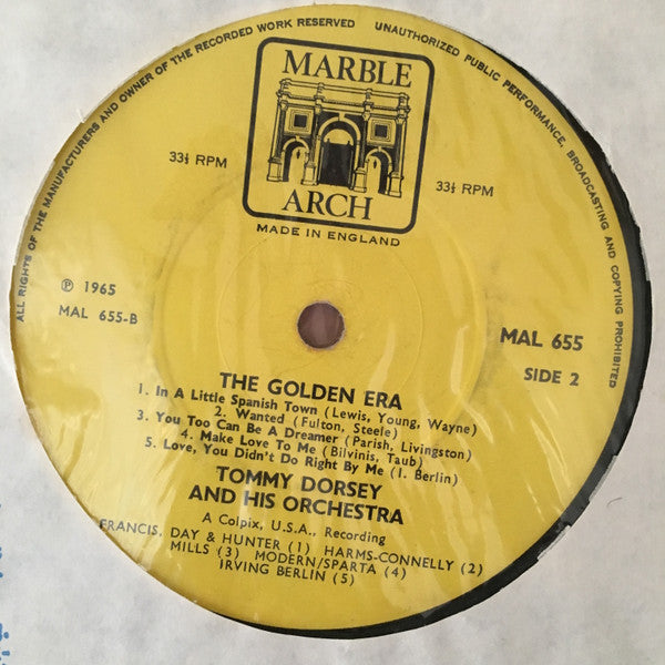 Tommy Dorsey And His Orchestra : The Golden Era (LP)