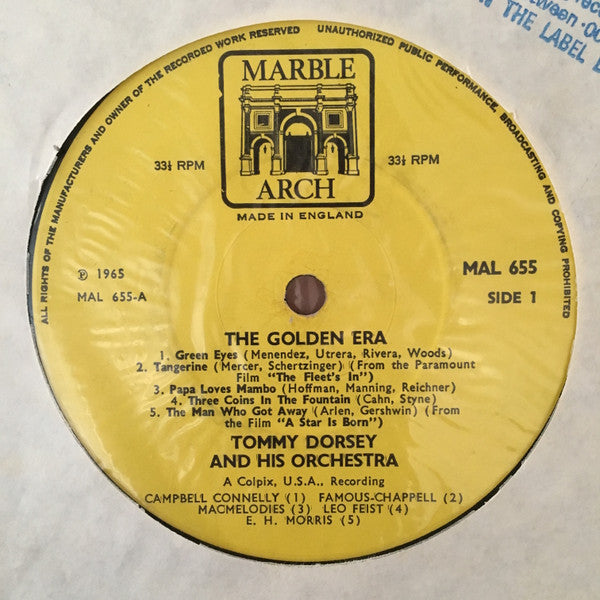 Tommy Dorsey And His Orchestra : The Golden Era (LP)