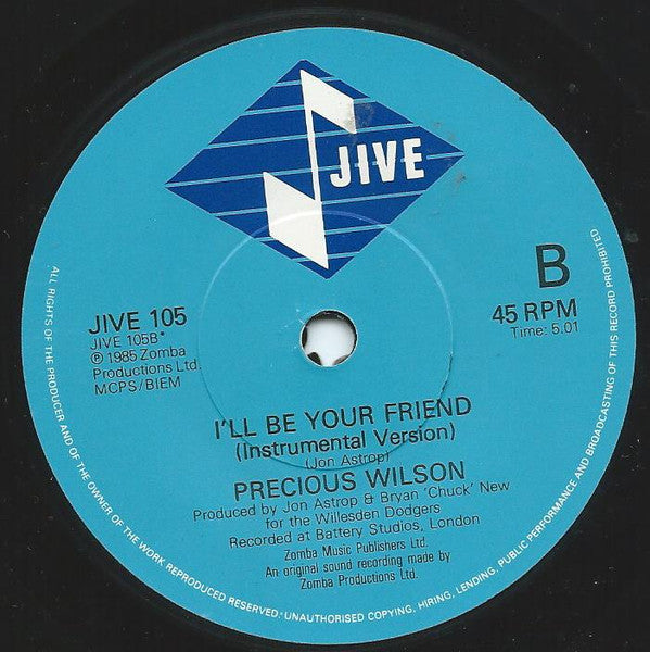 Precious Wilson : I'll Be Your Friend (7", Single)